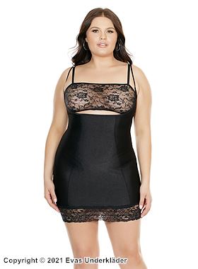 Chemise, open cups, lace edge, light shaping effect, XL to 4XL